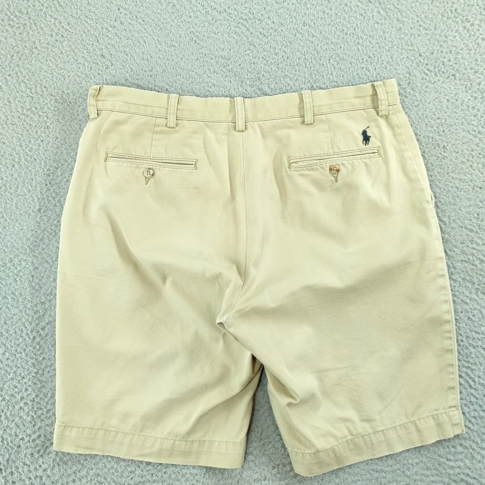 Polo Ralph Lauren Shorts Mens 34 Beige 9 Inch Classic Chino Cotton Casual